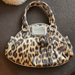 Satin Leopard print Guess clutch
